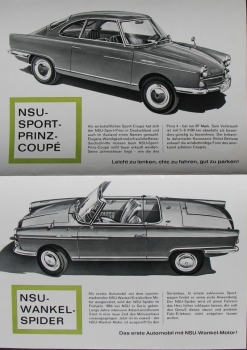 NSU Modelprogram 1964 "Besser fahren mit NSU" Carbrochure  (7290)